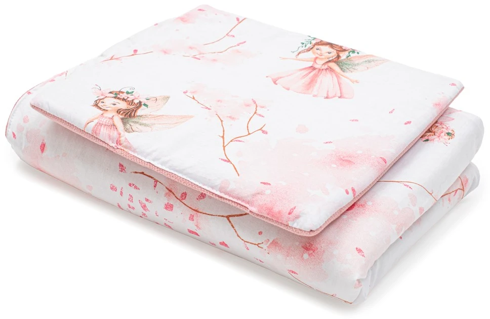 Dviejų pusių aksomo ir medvilnės rinkinys vežimėliui New Baby Fairies