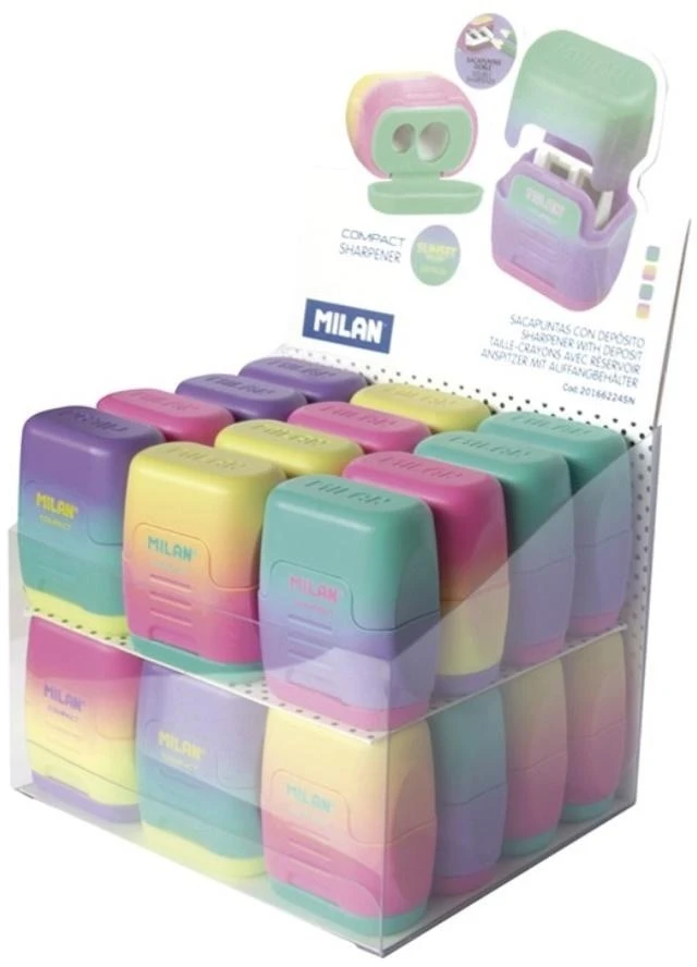 Drožtukas Milan Sunset Compact, plastikinis, dviejų skylių
