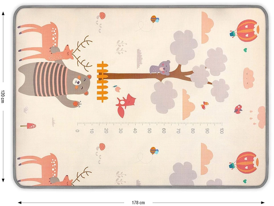 Dvipusis putų kilimėlis Milly Mally Kinder Animals 178x120 cm