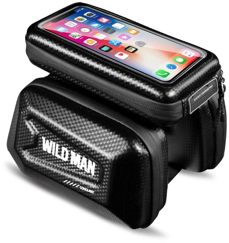 Forever Universalus telefono laikiklis WILDMAN E6S 1,2L 4"- 7" dviračiui su užtrauktuku juodas