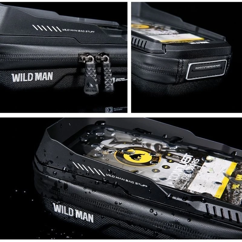 WILDMAN kelioninis krepšys dviračio vairui su užtrauktuku 0,5L (4 "- 7") XT3S juodas