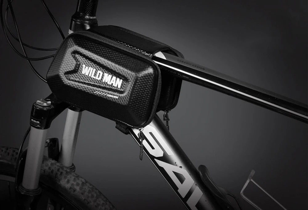WILDMAN kelioninis krepšys dviračio rėmui su užtrauktuku 1,2L (4"-7") E6S juodas