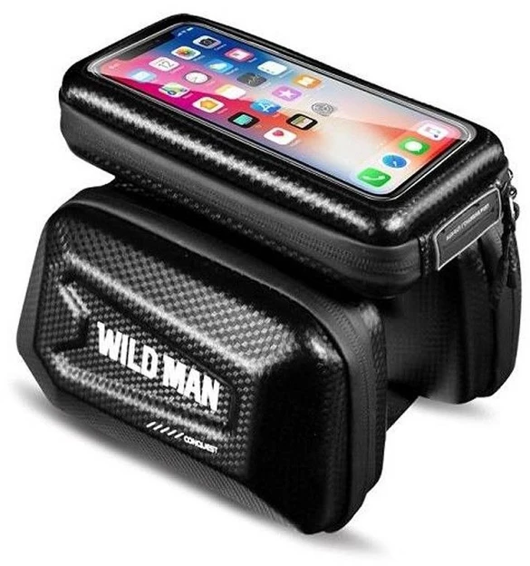 WILDMAN kelioninis krepšys dviračio rėmui su užtrauktuku 1,2L (4"-7") E6S juodas