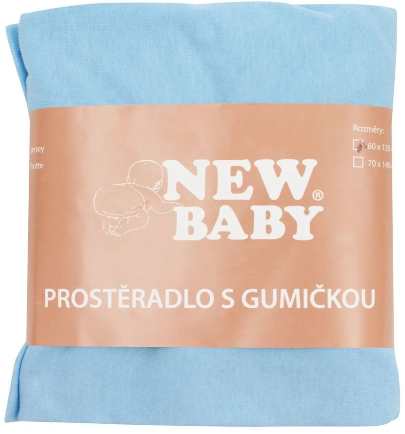 Džersio paklodė lovytei New Baby 120x60 mėlyna