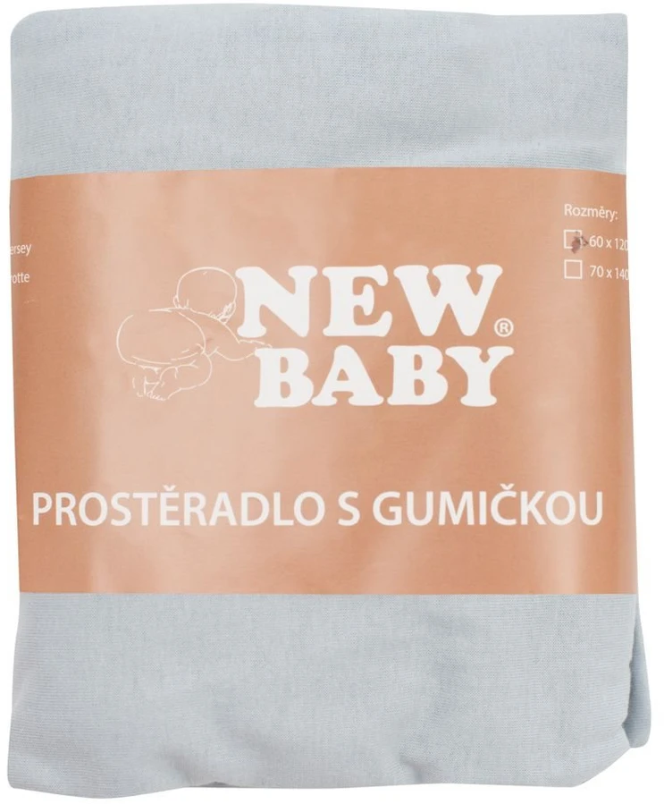Džersio paklodė lovytei New Baby 120x60 pilka