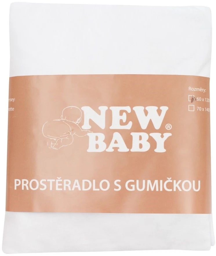 Džersio paklodė lovytei New Baby 120x60 balta