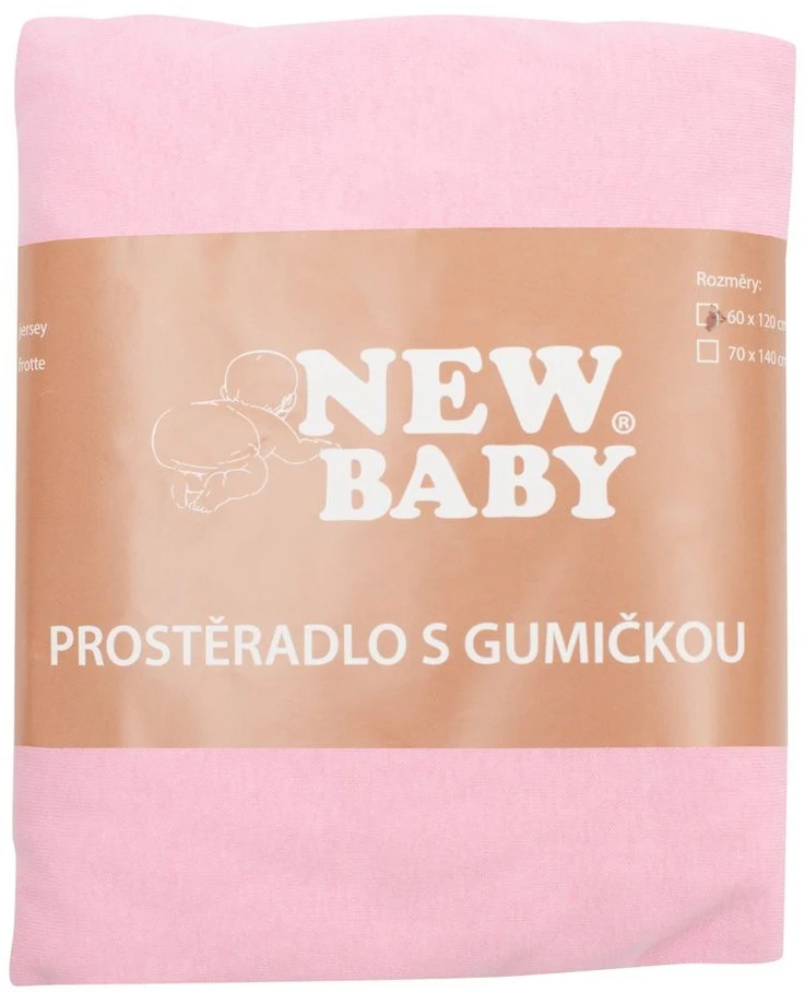 Džersio paklodė lovytei New Baby 120x60 rožinė