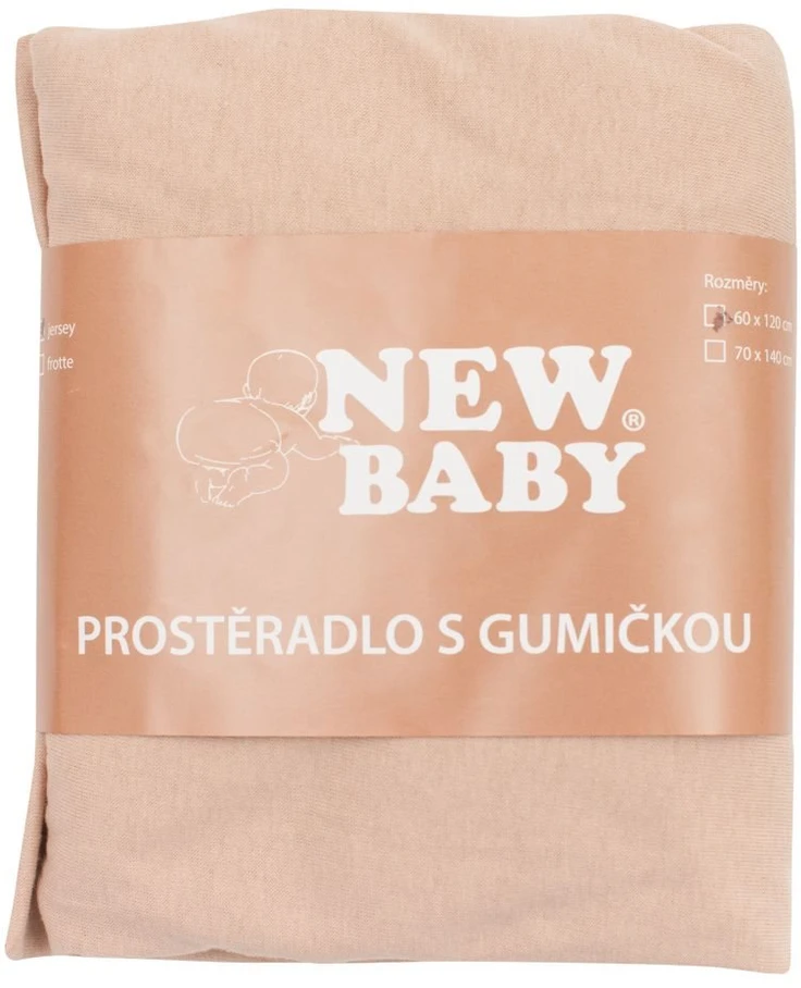 Džersio paklodė lovytei New Baby 120x60 smėlio spalvos