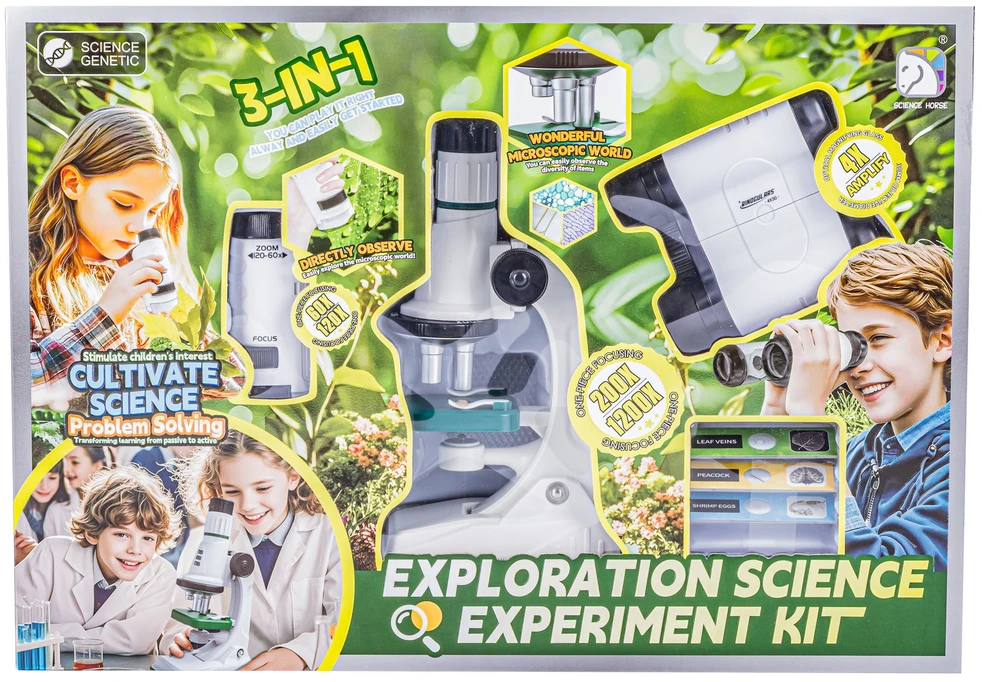 Edukacinis 3in1 mikroskopas didinimu iki 1200x