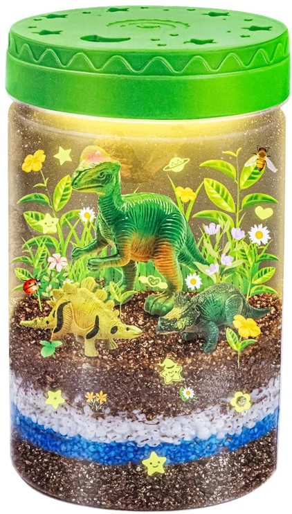 Edukacinis dinozaurų terariumo rinkinys su LED naktine lempa
