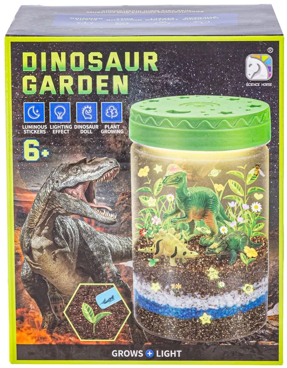 Edukacinis dinozaurų terariumo rinkinys su LED naktine lempa