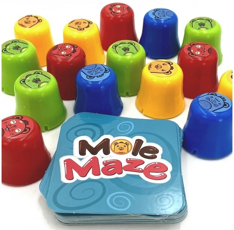 Edukacinis loginis žaidimas MOLE MAZE 2in1 su kortelėmis ir kryžiuku