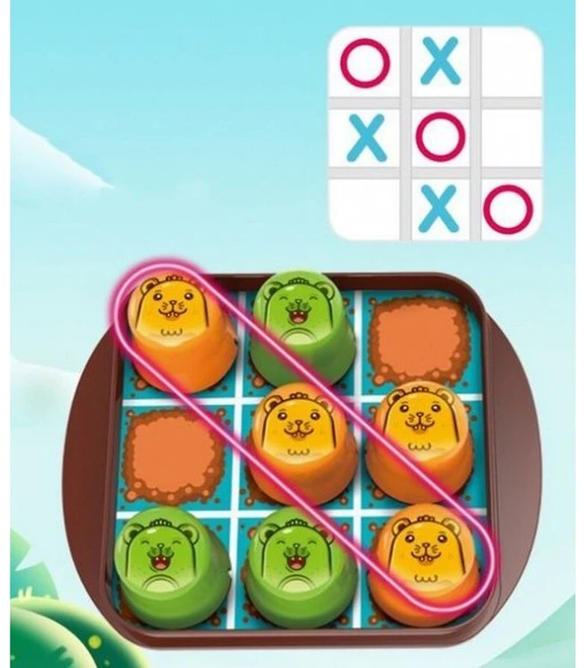 Edukacinis loginis žaidimas MOLE MAZE 2in1 su kortelėmis ir kryžiuku