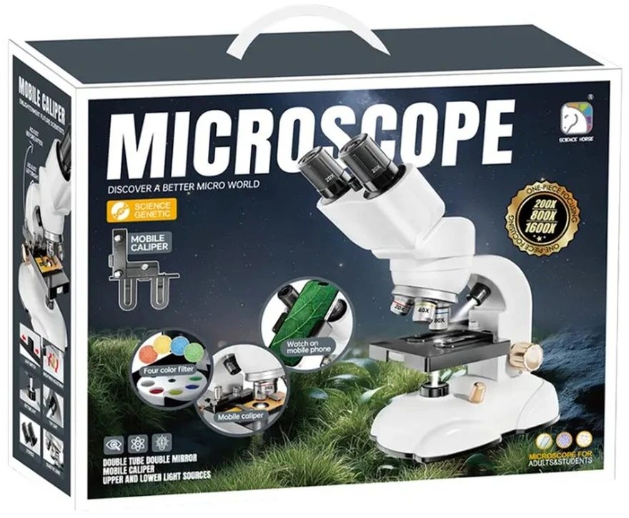 Edukacinis mikroskopas su LED apšvietimu 200x 800x 1600x