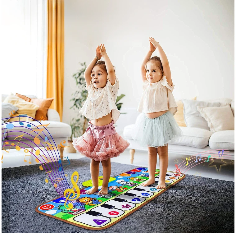 Edukacinis muzikinis kilimėlis vaikams pianinas 80x30 cm