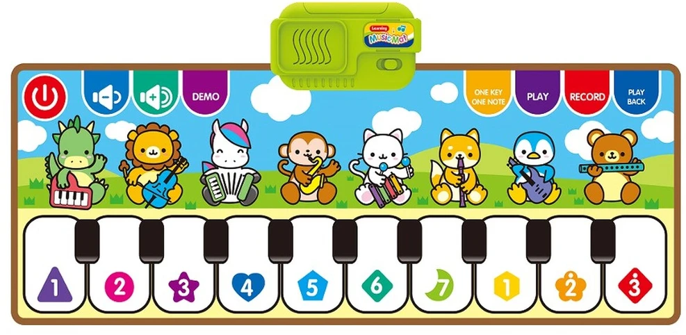 Edukacinis muzikinis kilimėlis vaikams pianinas 80x30 cm