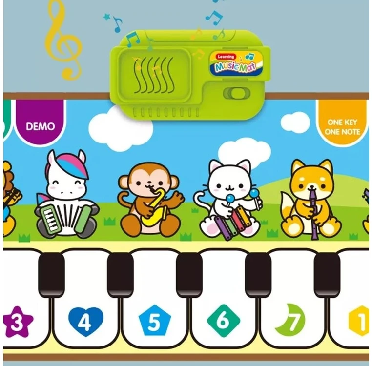 Edukacinis muzikinis kilimėlis vaikams pianinas 80x30 cm