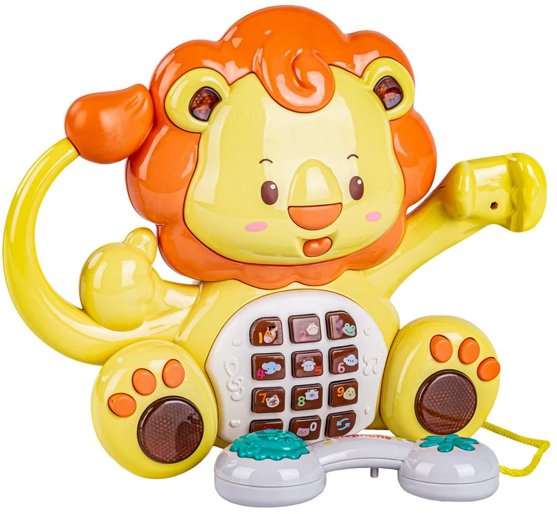 Edukacinis muzikinis liūtas su telefonu ir apšvietimu