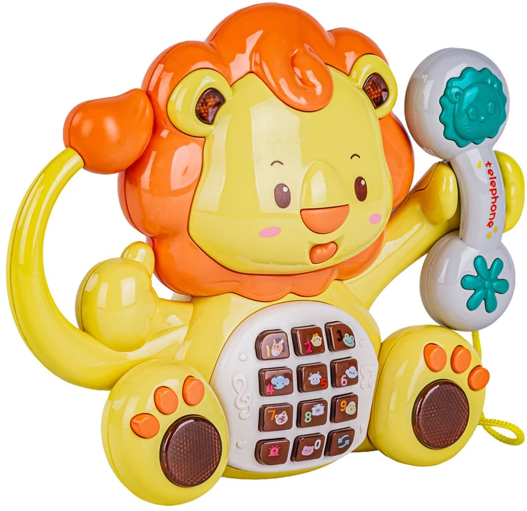 Edukacinis muzikinis liūtas su telefonu ir apšvietimu