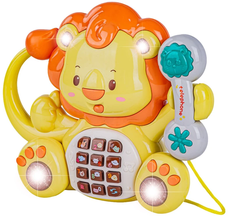 Edukacinis muzikinis liūtas su telefonu ir apšvietimu