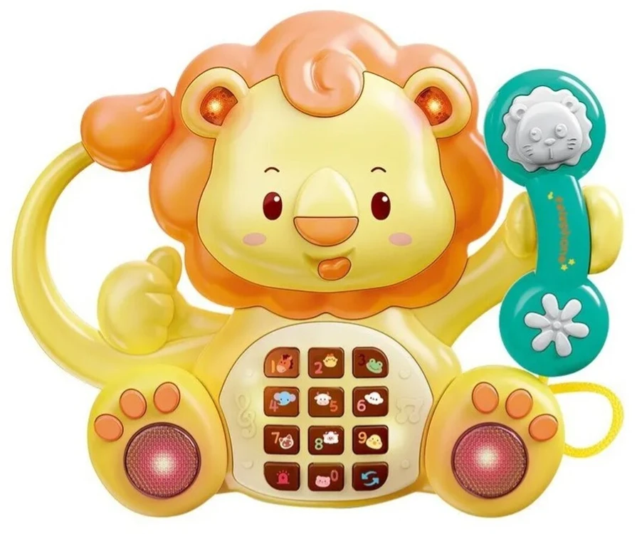 Edukacinis muzikinis liūtas su telefonu ir apšvietimu