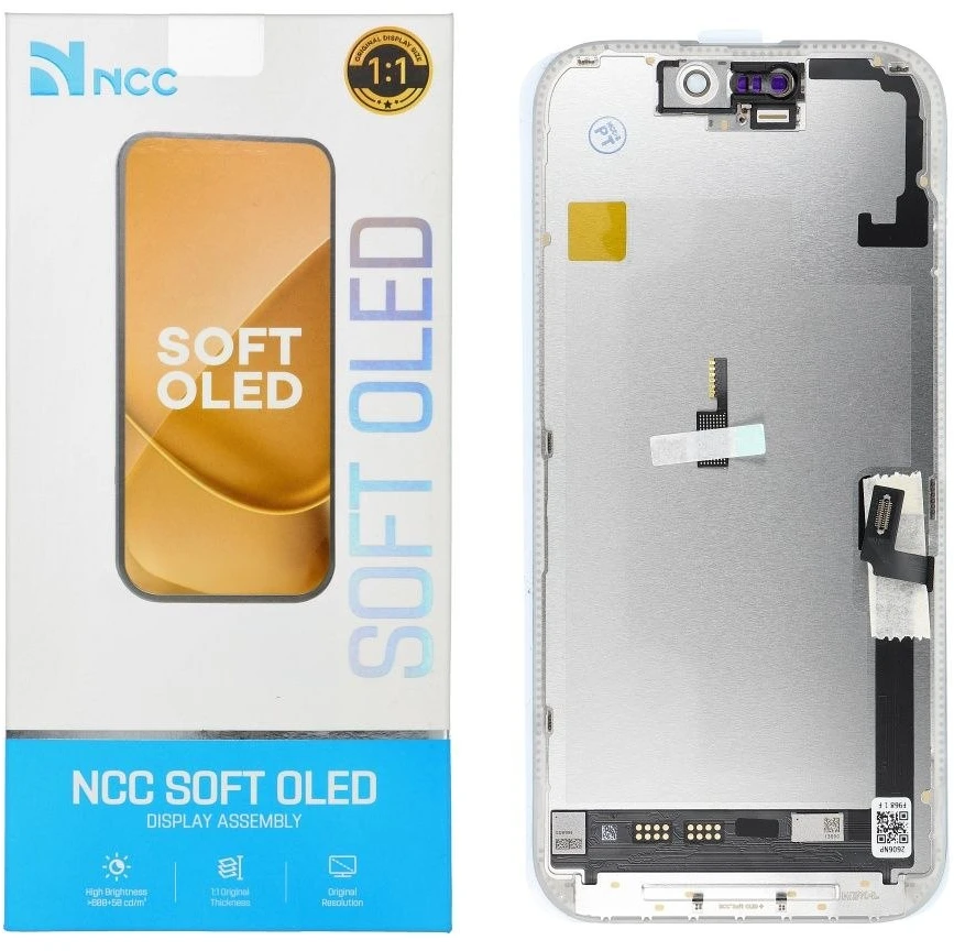 NCC LCD ekranas, skirtas IPHONE 17, 120 Hz Soft Oled (palaiko IC transplantaciją)