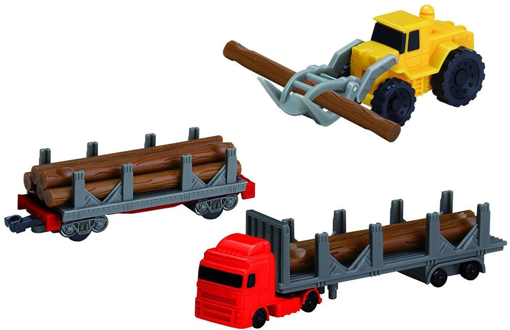 Jokomisiada Electric Train Set Sawmill Loader 3 Wagons 450 cm Tracks RC0780