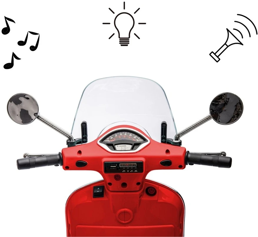 Milly Mally Elektrinis motoroleris Vespa GTS Super, Raudona