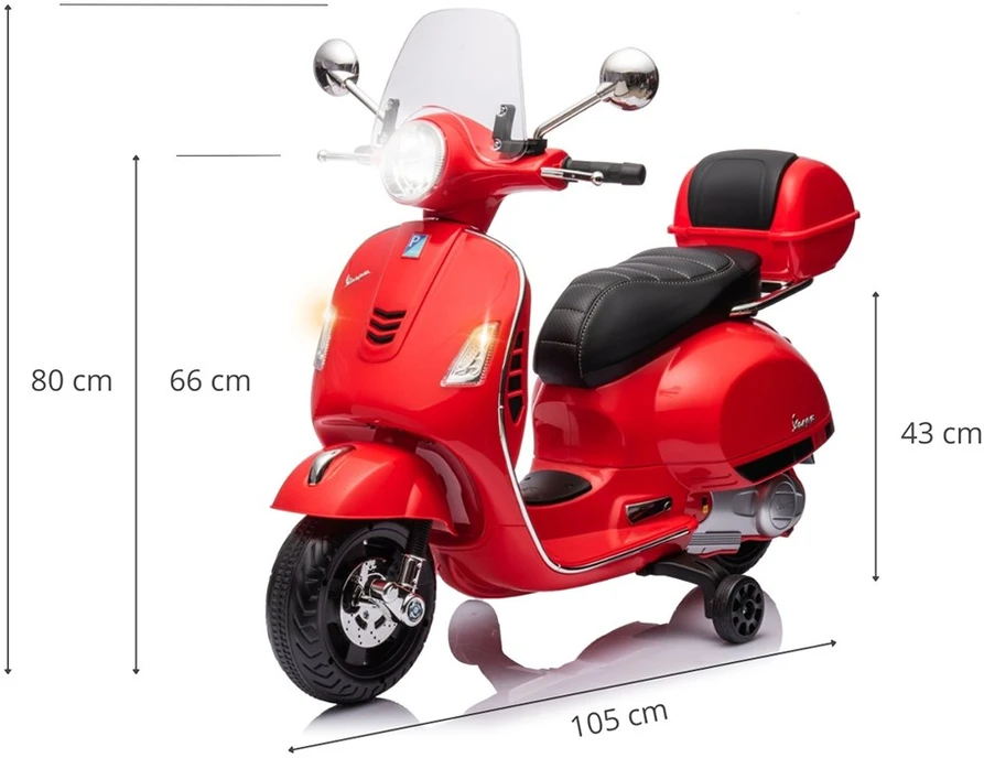 Milly Mally Elektrinis motoroleris Vespa GTS Super, Raudona