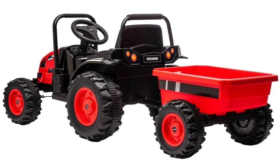 MILLY MALLY 5741 Akumuliatorinis traktorius su priekaba Farmer Raudona