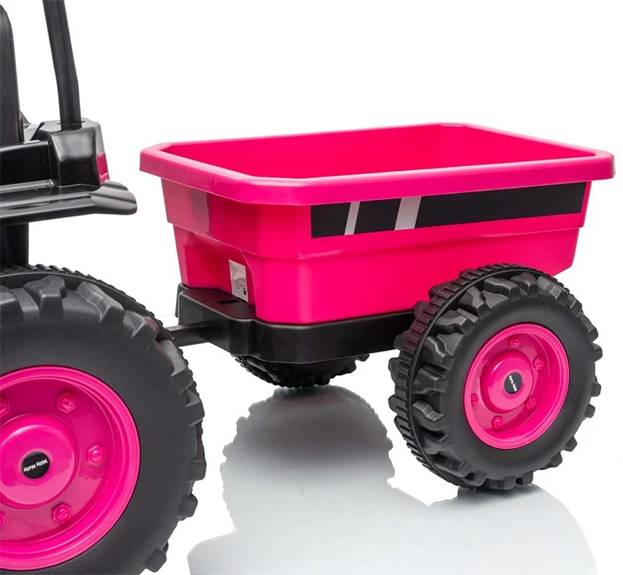 Elektrinis traktorius su priekaba Milly Mally Farmer rožinis