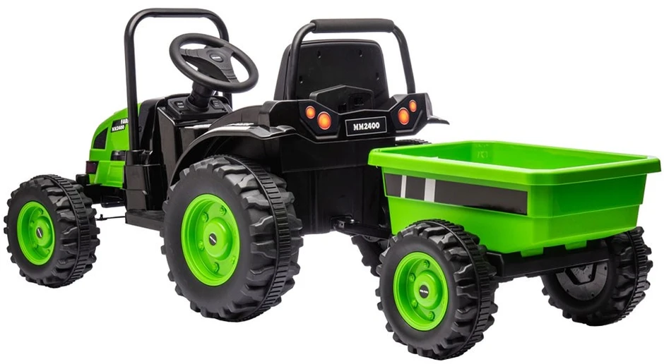 Elektrinis traktorius su priekaba Milly Mally Farmer žalias