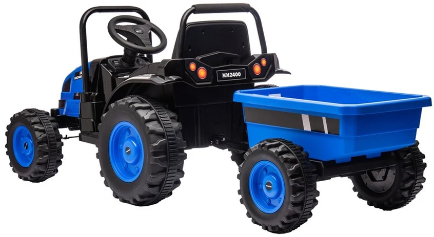 Mėlyna MILLY MALLY 5742 Akumuliatorinis traktorius su priekaba Farmer Mėlyna