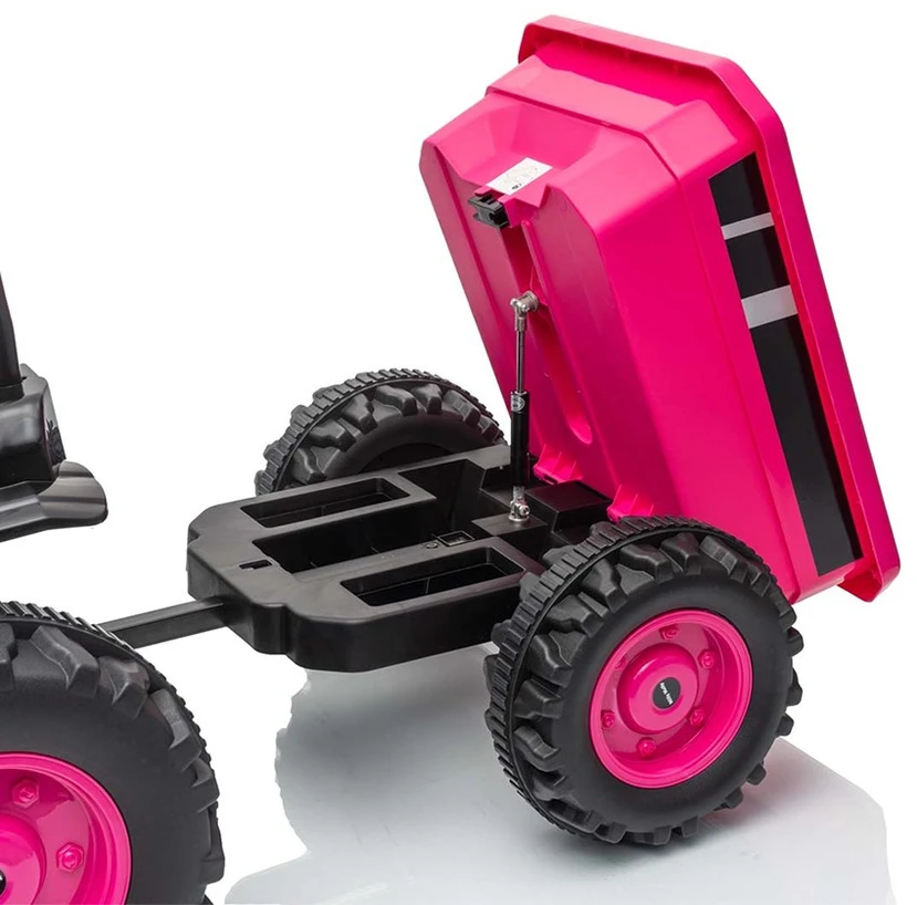 Elektrinis traktorius su priekaba Milly Mally Farmer rožinis