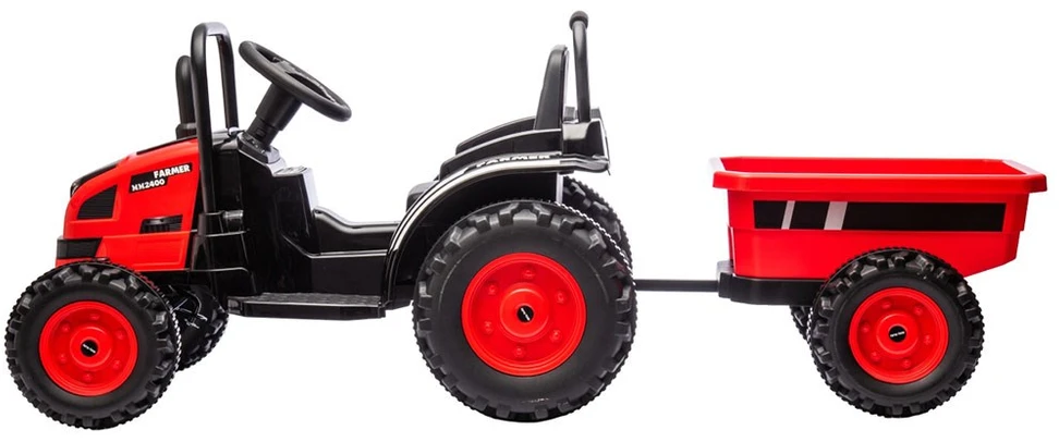 MILLY MALLY 5741 Akumuliatorinis traktorius su priekaba Farmer Raudona