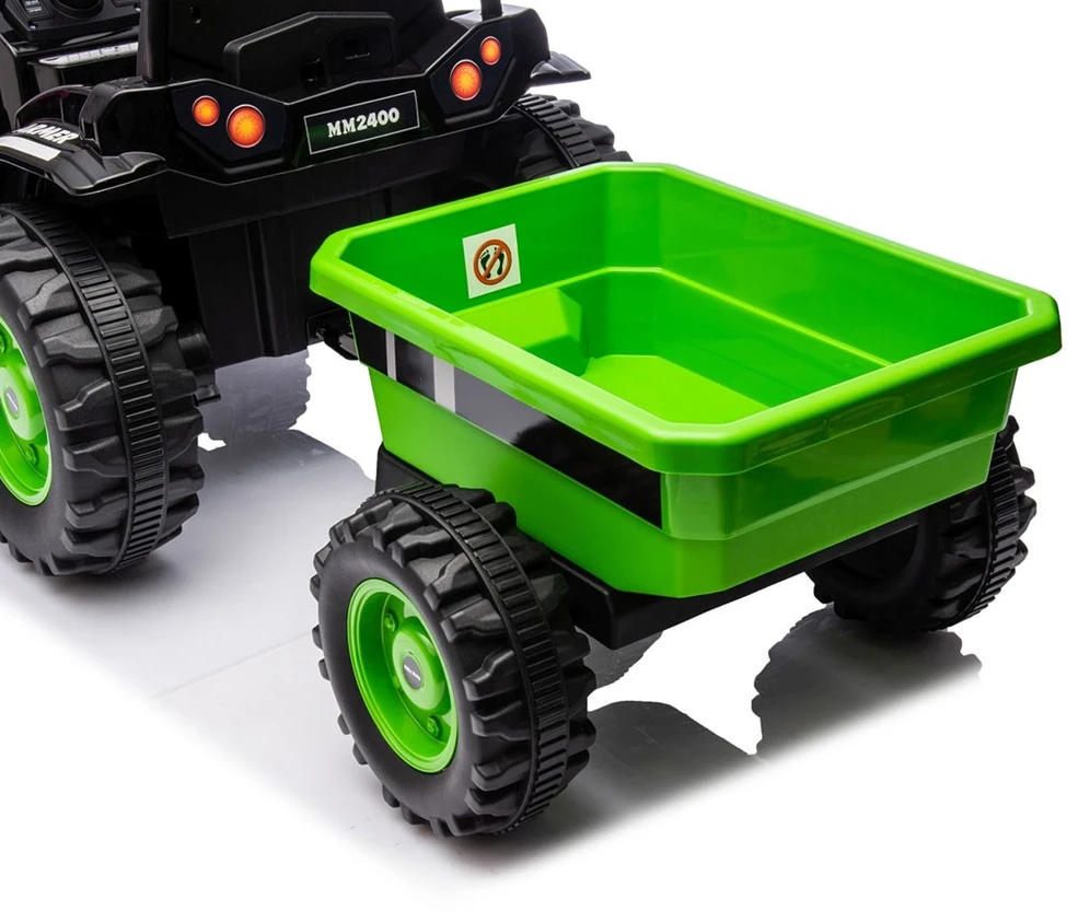 Elektrinis traktorius su priekaba Milly Mally Farmer žalias