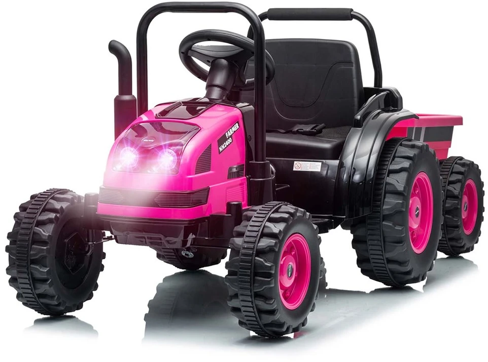 Elektrinis traktorius su priekaba Milly Mally Farmer rožinis