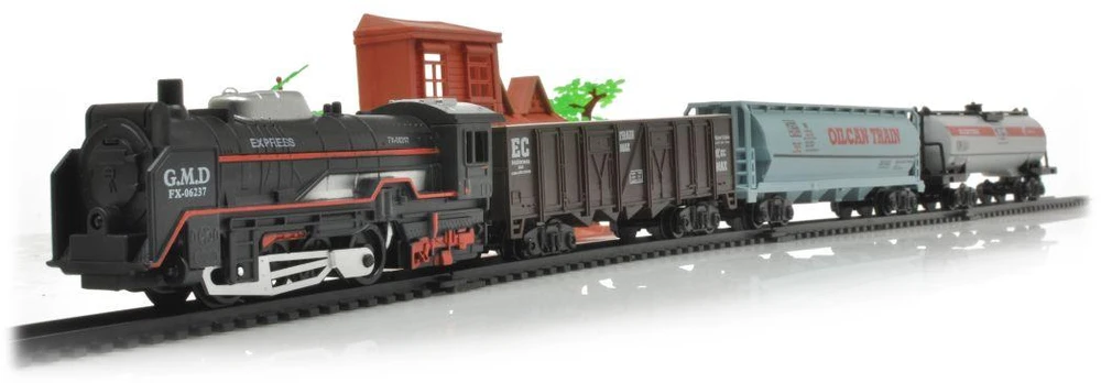 Elektrinis traukinio rinkinys Rail King su garvežiu ir 3 vagonais