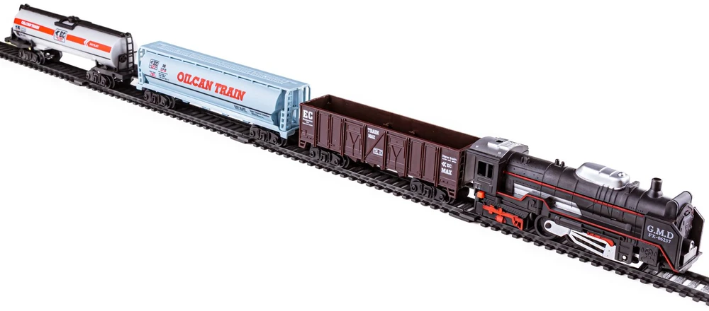 Elektrinis traukinio rinkinys Rail King su garvežiu ir 3 vagonais