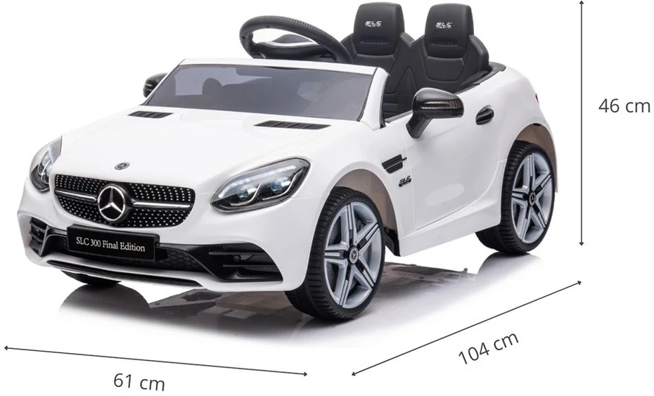 Milly Mally Akumuliatorinis automobilis vaikams „Mercedes-Benz SLC“, baltos spalvos