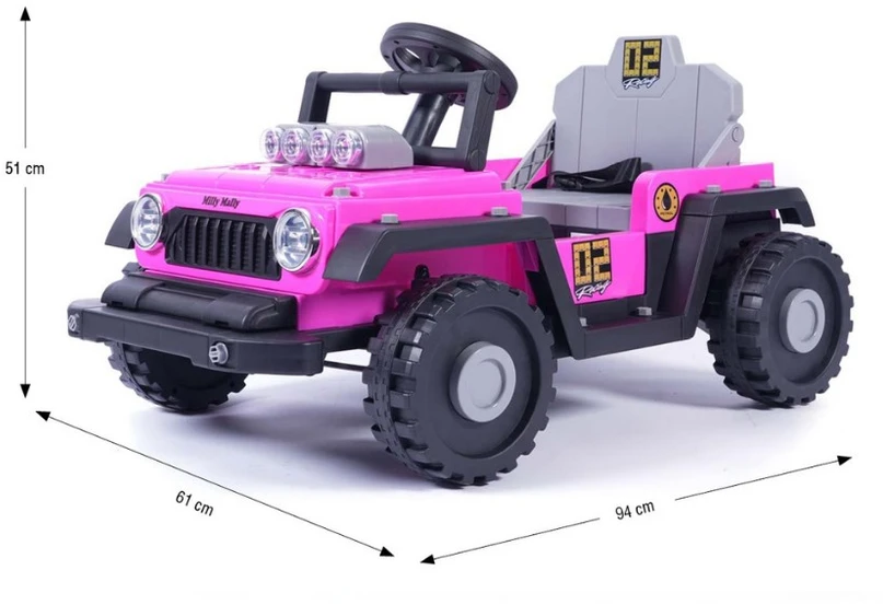 Elektrinis vaikiškas automobilis Milly Mally Prime 2in1 rožinis