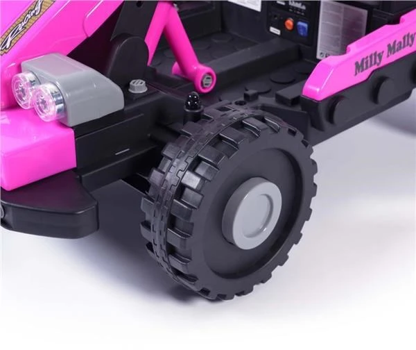 Elektrinis vaikiškas automobilis Milly Mally Prime 2in1 rožinis