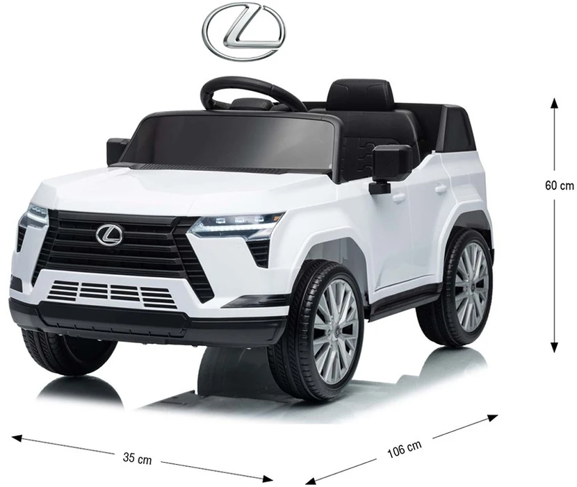 Elektrinis vaikiškas automobilis Milly Mally Lexus GX550 baltos spalvos