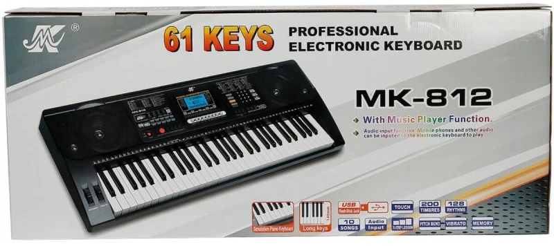 Elektroninė klaviatūra vargonams 61 klavišas MK-812 su maitinimu