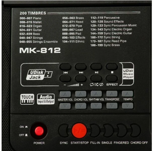Elektroninė klaviatūra vargonams 61 klavišas MK-812 su maitinimu