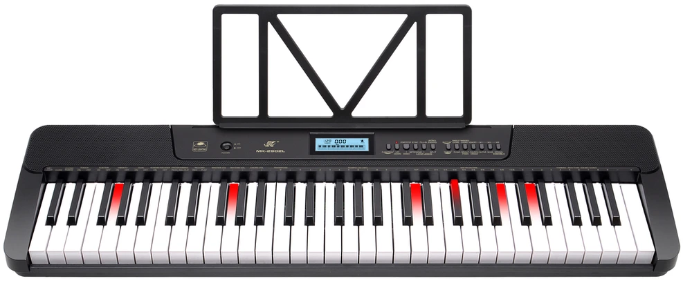 Elektroninės klavišinės organos su 61 klavišu ir MIDI jungtimi