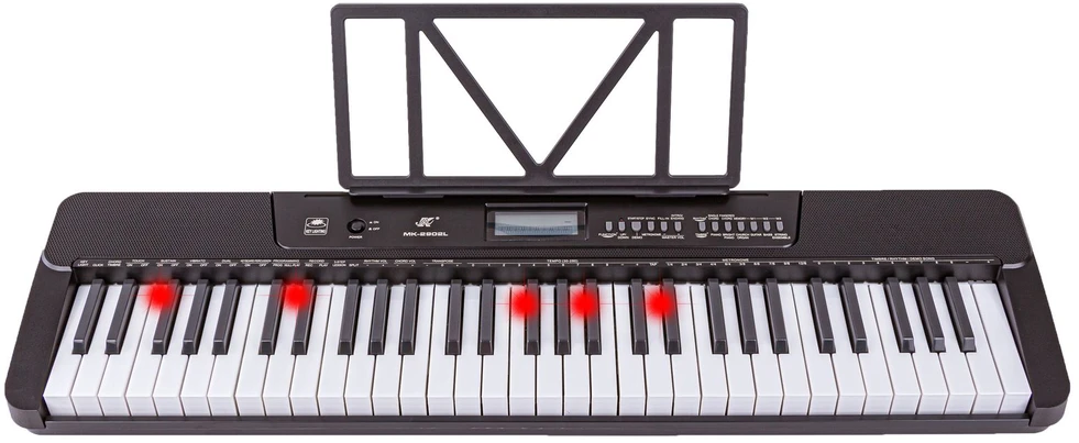 Elektroninės klavišinės organos su 61 klavišu ir MIDI jungtimi