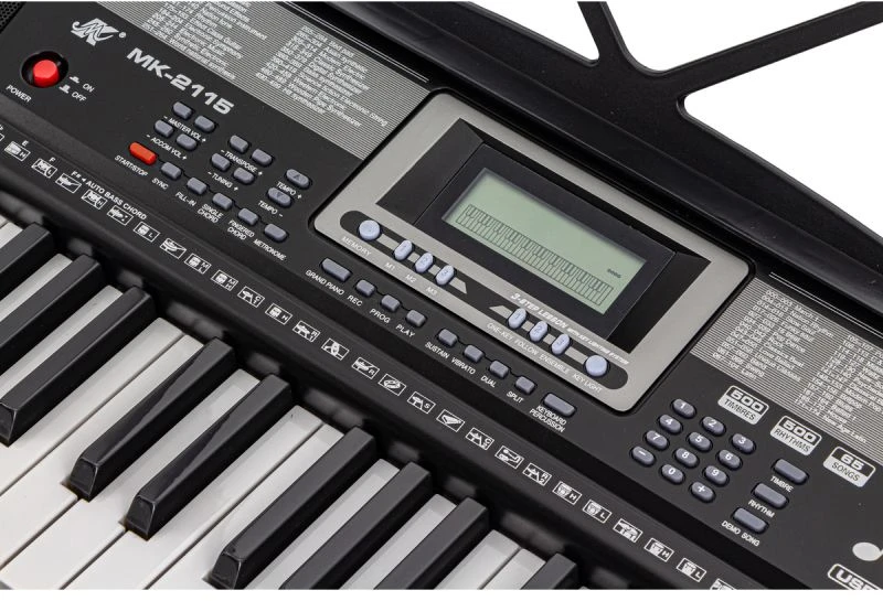 Elektroniniai klavišiniai MK-2115 su apšvietimu ir maitinimu