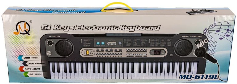 Elektroninis klaviatūrinis instrumentas MQ-6119L su mikrofonu ir 61 klavišu