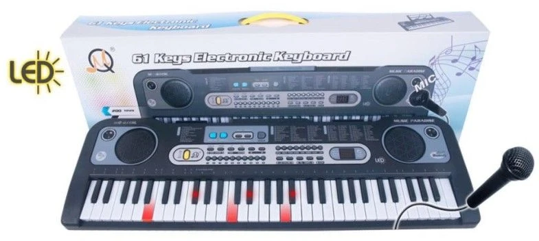 Elektroninis klaviatūrinis instrumentas MQ-6119L su mikrofonu ir 61 klavišu